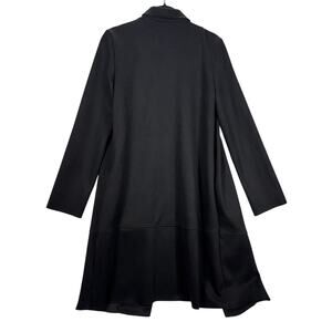 ZARA Black Open Front Faux Suede Coat Jacket Duster Cardigan Swing Hem Size XS